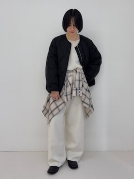 「アイテム（ローファー）」を使った、mackeyさん（レディース・160cm）の秋コーディネート