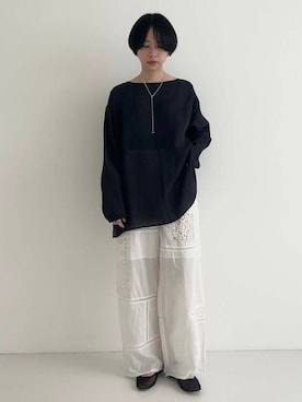 「ママの体型カバー」｜mackeyさん（レディース・160cm）の夏コーディネート