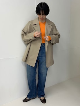 「骨格ウェーブ」｜「アイテム（トレンチコート）」を使った、mackeyさん（レディース・160cm）の春コーディネート