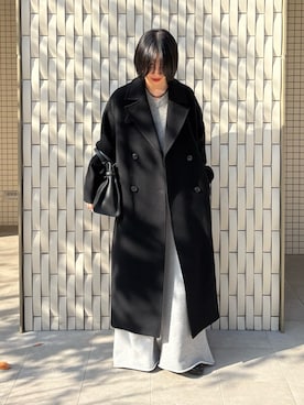 「アイテム（チェスターコート）」を使った、mackeyさん（レディース・160cm）の冬コーディネート