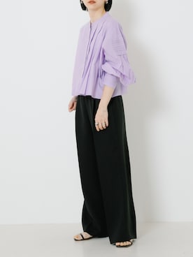 「URBAN RESEARCH（アーバンリサーチ）のコットンボイルショートフレアシャツ（シャツ/ブラウス）」を使った、mackeyさん（レディース・160cm）の冬コーディネート