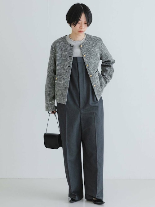 S.H COLLECTION】✨美品✨ツィードノーカラージャケット