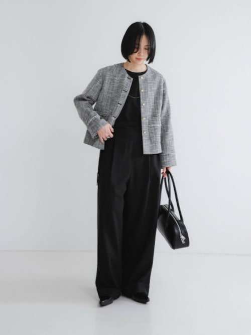 ノーカラーツイードジャケット（ノーカラージャケット）｜URBAN