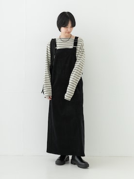 「アイテム（ワンピース）」を使った、mackeyさん（レディース・160cm）の秋コーディネート