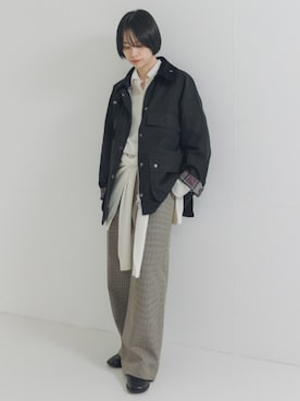 「アイテム（ストール/ショール）」を使った、mackeyさん（レディース・160cm）の秋コーディネート