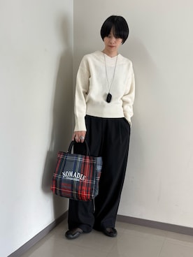 「URBAN RESEARCH（アーバンリサーチ）の『別注』NOMADIS×URBAN RESEARCH　SAC2 W/16（トートバッグ、グレー系）」を使った、mackeyさん（レディース・160cm）の夏コーディネート