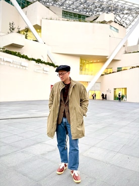 「アイテム（キャスケット）」を使った、Mai Sonさん（メンズ・181cm）の冬コーディネート