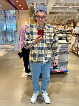 「Paul Smith（ポールスミス）のアイテム（帽子）」を使った、Mai Sonさん（メンズ・181cm）の冬コーディネート