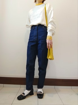 「スクエアトゥ」｜「アイテム（スウェット）」を使った、pikataさん（レディース・155cm）の冬コーディネート