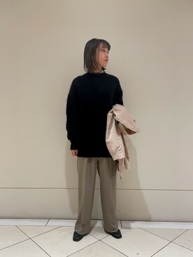 「モヘヤ」｜「アイテム（ブルゾン）」を使った、hironaさん（レディース・161cm）の秋コーディネート