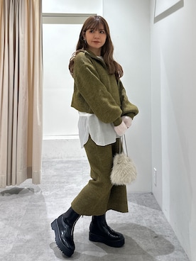 「FREE'S MART（フリーズマート）のアイテム（ワンピース/ドレス）」を使った、yuiさん（レディース・149cm）の冬コーディネート