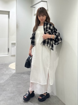 「FREE'S MART（フリーズマート）のアイテム（ワンピース/ドレス）」を使った、yuiさん（レディース・149cm）の夏コーディネート