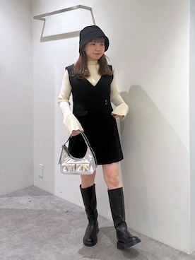 「FREE'S MART（フリーズマート）のアイテム（帽子）」を使った、yuiさん（レディース・149cm）の冬コーディネート