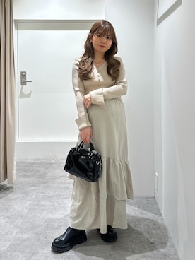 「FREE'S MART（フリーズマート）のアイテム（ワンピース/ドレス）」を使った、yuiさん（レディース・149cm）の冬コーディネート