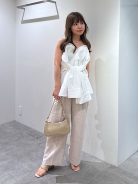 「FREE'S MART（フリーズマート）のアイテム（スラックス）」を使った、yuiさん（レディース・149cm）の春コーディネート