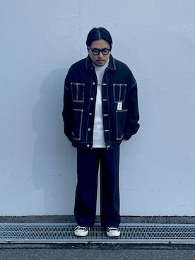 「AVIREX（アヴィレックス）のアイテム（カバーオール）」を使った、柏木　翔真さん（メンズ・165cm）の秋コーディネート