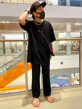 「AVIREX（アヴィレックス）の【直営店限定】エアフォース ベースキャップ/AIR FORCE BACES CAP（キャップ）」を使った、柏木　翔真さん（メンズ・165cm）の夏コーディネート