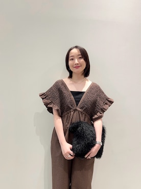 「アイテム（サロペット/オーバーオール）」を使った、risaさん（レディース・153cm）の秋コーディネート