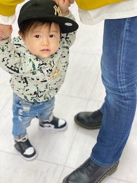 「アイテム（キャップ）」を使った、Tygaさん（キッズ・80cm）の冬コーディネート