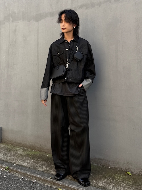 セール】【Neucon】ROLL UP TUCK SHORT DENIM JACKET / ロールアップ 