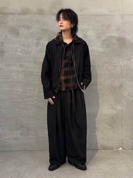 「Lui's（ルイス）のアクティブブルゾン（ブルゾン、ブラック系）」を使った、れちおさん（メンズ・173cm）の春コーディネート