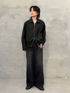 「Lui's（ルイス）のアクティブブルゾン（ブルゾン、ブラック系）」を使った、れちおさん（メンズ・173cm）の春コーディネート