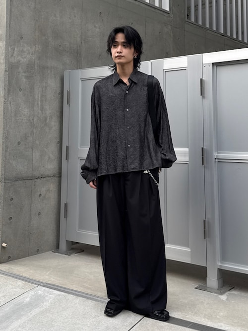 Lui's ¥29,700 プルオーバーシャツ＋ワイドスラックス セットアップ Neucon】CROSS TUCK CENTER PRESS WIDE SLACKS / クロスタックセンター