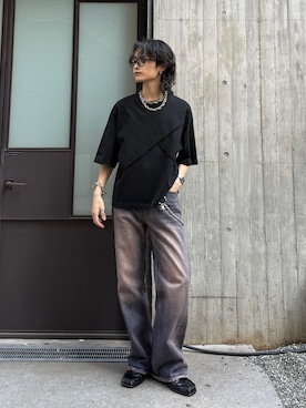 「Lui's（ルイス）の【Ah / アー】ウォレットチェーン（ウォレットチェーン、シルバー系）」を使った、れちおさん（メンズ・173cm）の夏コーディネート