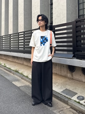 「Lui's（ルイス）のアイテム（スラックス）」を使った、れちおさん（メンズ・173cm）の春コーディネート