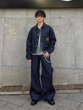 「Lui's（ルイス）のアイテム（パンツ）」を使った、れちおさん（メンズ・173cm）の秋コーディネート