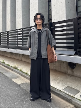 「Lui's（ルイス）のアイテム（スラックス）」を使った、れちおさん（メンズ・173cm）の春コーディネート