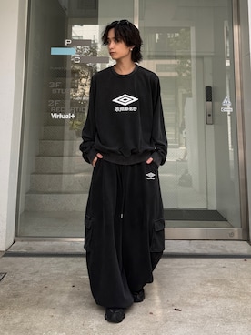 「UMBRO（アンブロ）のアイテム」を使った、れちおさん（メンズ・173cm）の夏コーディネート