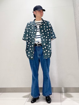 「SMELLY（スメリー）のアイテム（帽子）」を使った、4yato Komatsubaraさん（メンズ・172cm）の春コーディネート