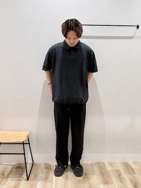 「URBAN RESEARCH(アーバンリサーチ)のWide Dad BREEZY TECH ポロシャツ(ポロシャツ、グレー系)」を使った、4yato Komatsubaraさん(メンズ・172cm)の夏コーディネート