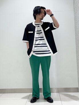 「SENSE OF PLACE by URBAN RESEARCH（センスオブプレイスバイアーバンリサーチ）のアイテム（スリッポン）」を使った、4yato Komatsubaraさん（メンズ・172cm）の春コーディネート