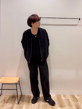 「アイテム（メガネ）」を使った、4yato Komatsubaraさん（メンズ・172cm）の秋コーディネート