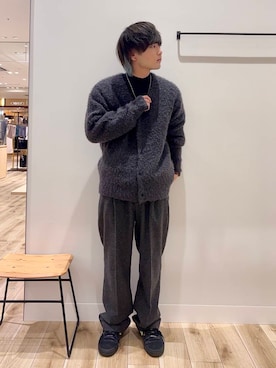 「URBAN RESEARCH DOORS（アーバンリサーチドアーズ）のウールブレンドネップワンタックパンツ（その他パンツ）」を使った、4yato Komatsubaraさん（メンズ・172cm）の冬コーディネート