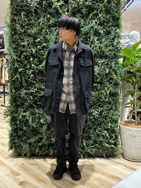 「アイテム（その他アウター、ブラック系）」を使った、4yato Komatsubaraさん（メンズ・172cm）の秋コーディネート