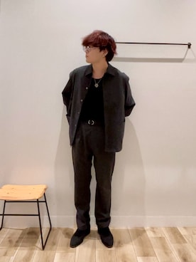 「アイテム（ファッション雑貨）」を使った、4yato Komatsubaraさん（メンズ・172cm）の秋コーディネート