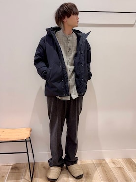 「URBAN RESEARCH DOORS（アーバンリサーチドアーズ）のウールブレンドネップワンタックパンツ（その他パンツ）」を使った、4yato Komatsubaraさん（メンズ・172cm）の冬コーディネート