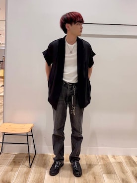 「夏コーデ」｜「アイテム（その他アウター）」を使った、4yato Komatsubaraさん（メンズ・172cm）の夏コーディネート