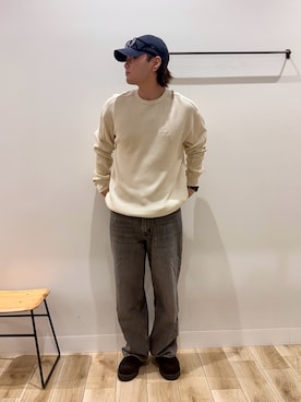 「URBAN RESEARCH DOORS(アーバンリサーチドアーズ)の『別注』Snow Peak Apparel×DOORS HEAVYWEIGHT WAFFLE PULLOVER(Tシャツ/カットソー、ホワイト系)」を使った、4yato Komatsubaraさん(メンズ・172cm)の秋コーディネート