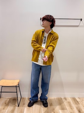 「アイテム（カーディガン/ボレロ）」を使った、4yato Komatsubaraさん（メンズ・172cm・20代）の秋コーディネート