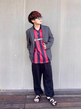 「アイテム（スーツジャケット）」を使った、4yato Komatsubaraさん（メンズ・172cm）の秋コーディネート