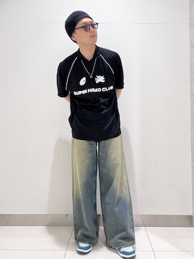 「SMELLY（スメリー）のアイテム（帽子）」を使った、4yato Komatsubaraさん（メンズ・172cm）の夏コーディネート