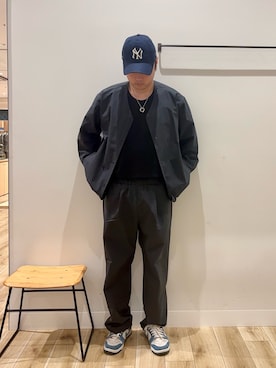 「アイテム（ノーカラージャケット）」を使った、4yato Komatsubaraさん（メンズ・172cm）の春コーディネート