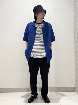 「SENSE OF PLACE by URBAN RESEARCH（センスオブプレイスバイアーバンリサーチ）のアイテム（スリッポン）」を使った、4yato Komatsubaraさん（メンズ・172cm）の春コーディネート