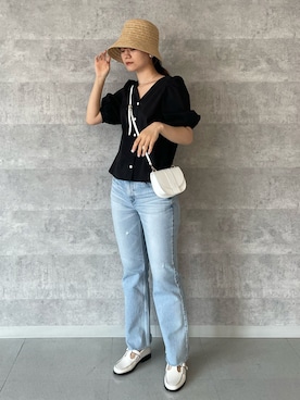 「Rougevif」｜「アイテム（帽子）」を使った、yunaさん（レディース・161cm）の春コーディネート
