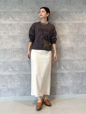 「Rougevif」｜「アイテム（スウェット）」を使った、yunaさん（レディース・161cm）の秋コーディネート