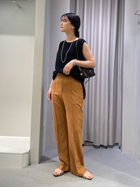 「Rougevif」｜「アイテム（スラックス）」を使った、yunaさん（レディース・161cm）の夏コーディネート